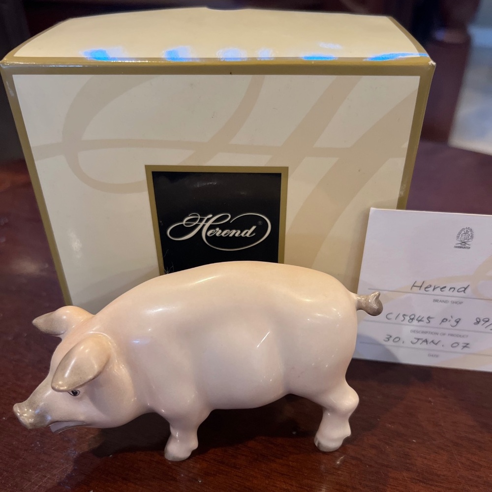HEREND PIG NEW IN BOX STAMPED & NUMBERED 89/250 C15845 2007  kissofvictory1